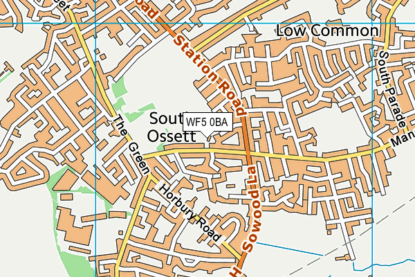 WF5 0BA map - OS VectorMap District (Ordnance Survey)