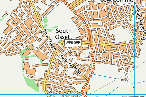 WF5 0BE map - OS VectorMap District (Ordnance Survey)