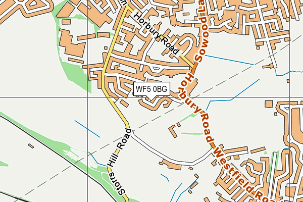 WF5 0BG map - OS VectorMap District (Ordnance Survey)