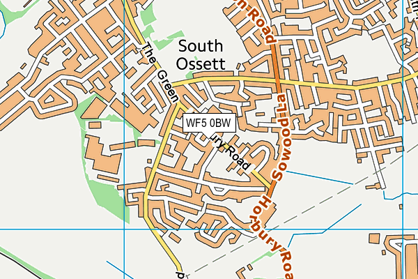 WF5 0BW map - OS VectorMap District (Ordnance Survey)