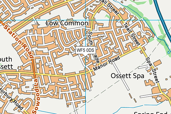 WF5 0DS map - OS VectorMap District (Ordnance Survey)