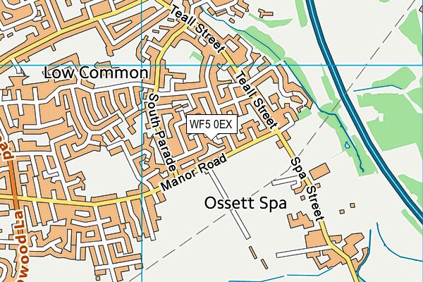 WF5 0EX map - OS VectorMap District (Ordnance Survey)
