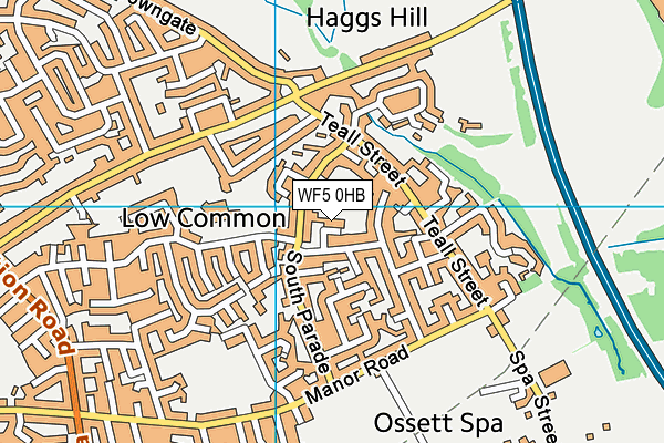 WF5 0HB map - OS VectorMap District (Ordnance Survey)