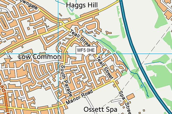 WF5 0HE map - OS VectorMap District (Ordnance Survey)