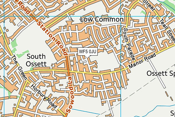 WF5 0JU map - OS VectorMap District (Ordnance Survey)