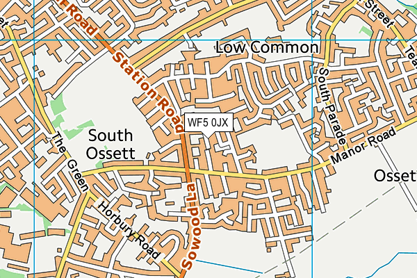 WF5 0JX map - OS VectorMap District (Ordnance Survey)