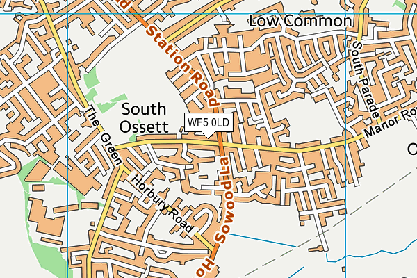 WF5 0LD map - OS VectorMap District (Ordnance Survey)