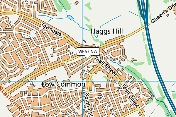 WF5 0NW map - OS VectorMap District (Ordnance Survey)