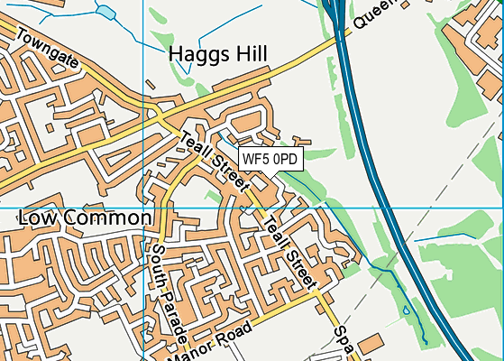 WF5 0PD map - OS VectorMap District (Ordnance Survey)