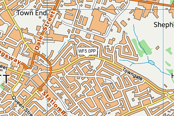 WF5 0PP map - OS VectorMap District (Ordnance Survey)