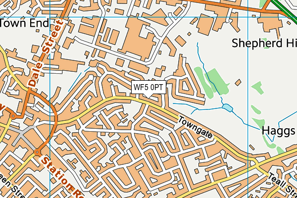 WF5 0PT map - OS VectorMap District (Ordnance Survey)