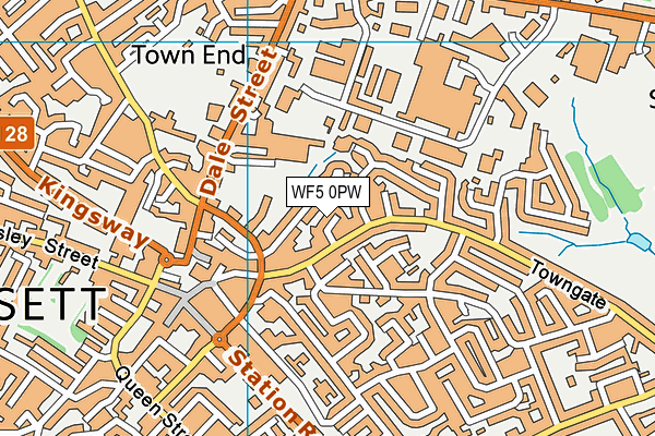 WF5 0PW map - OS VectorMap District (Ordnance Survey)