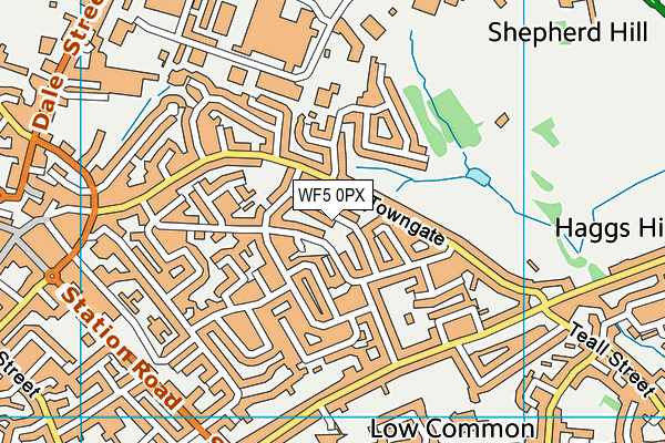 WF5 0PX map - OS VectorMap District (Ordnance Survey)