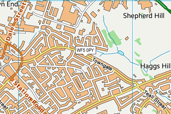 WF5 0PY map - OS VectorMap District (Ordnance Survey)
