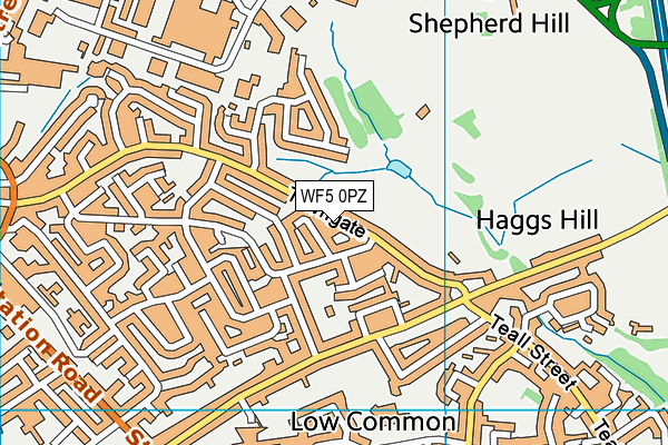 WF5 0PZ map - OS VectorMap District (Ordnance Survey)