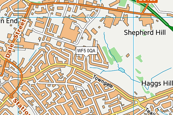 WF5 0QA map - OS VectorMap District (Ordnance Survey)