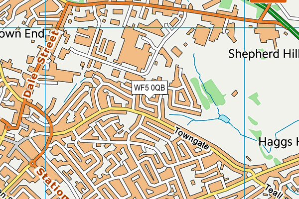 WF5 0QB map - OS VectorMap District (Ordnance Survey)