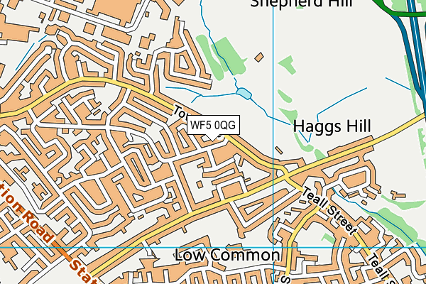 WF5 0QG map - OS VectorMap District (Ordnance Survey)