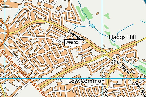 WF5 0QJ map - OS VectorMap District (Ordnance Survey)