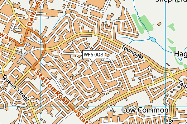 WF5 0QS map - OS VectorMap District (Ordnance Survey)