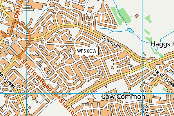 WF5 0QW map - OS VectorMap District (Ordnance Survey)