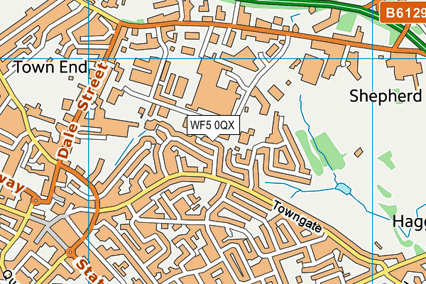 WF5 0QX map - OS VectorMap District (Ordnance Survey)