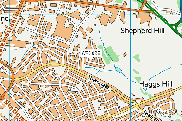 WF5 0RE map - OS VectorMap District (Ordnance Survey)