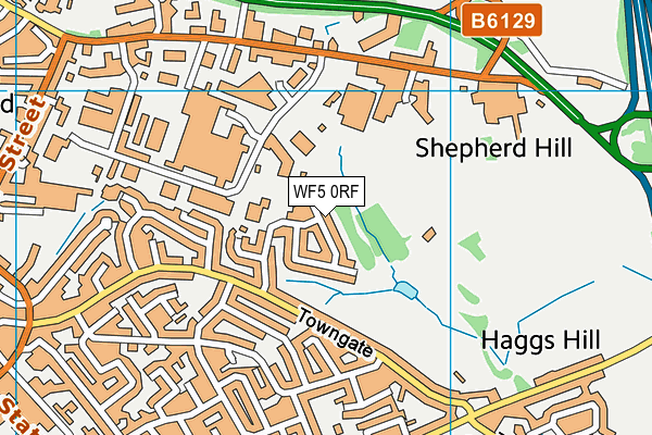 WF5 0RF map - OS VectorMap District (Ordnance Survey)