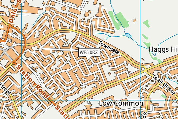 WF5 0RZ map - OS VectorMap District (Ordnance Survey)