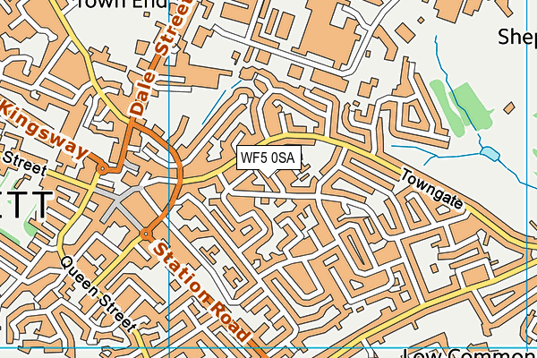 WF5 0SA map - OS VectorMap District (Ordnance Survey)