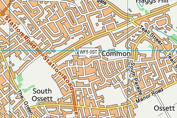 WF5 0ST map - OS VectorMap District (Ordnance Survey)