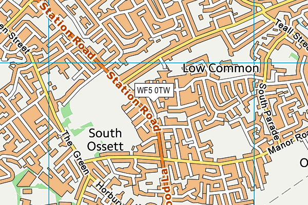 WF5 0TW map - OS VectorMap District (Ordnance Survey)