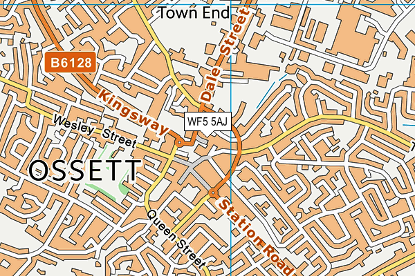 WF5 5AJ map - OS VectorMap District (Ordnance Survey)