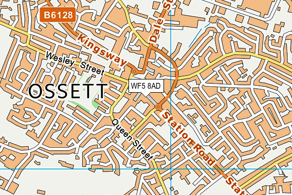 WF5 8AD map - OS VectorMap District (Ordnance Survey)