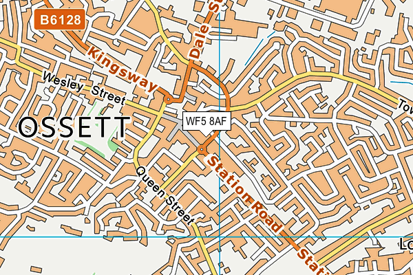 WF5 8AF map - OS VectorMap District (Ordnance Survey)