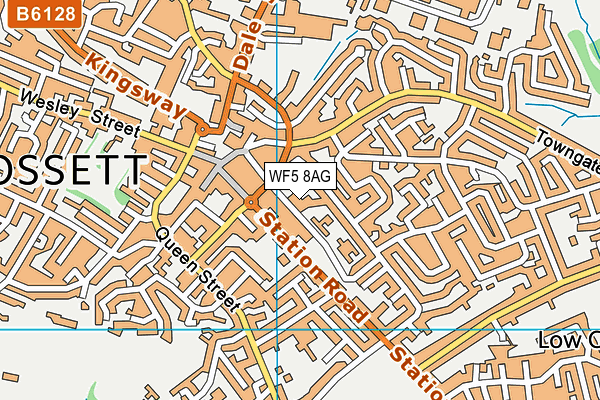 WF5 8AG map - OS VectorMap District (Ordnance Survey)