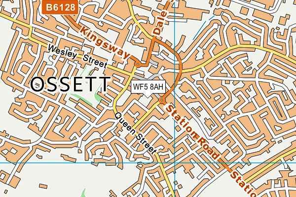 WF5 8AH map - OS VectorMap District (Ordnance Survey)