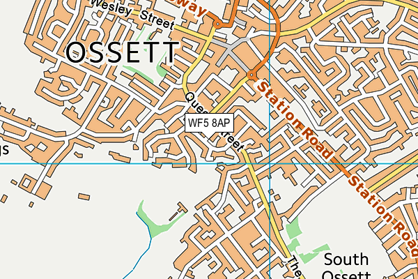 WF5 8AP map - OS VectorMap District (Ordnance Survey)