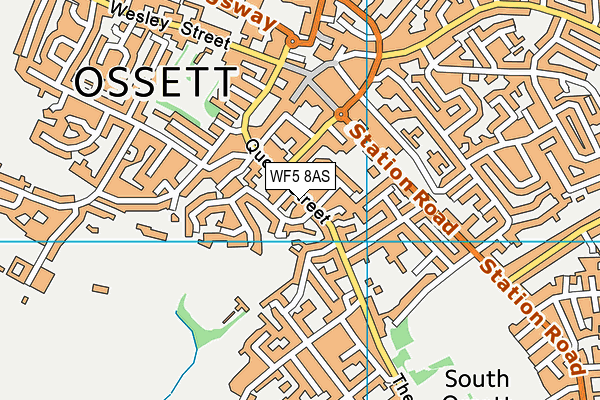 WF5 8AS map - OS VectorMap District (Ordnance Survey)