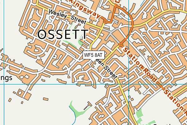 WF5 8AT map - OS VectorMap District (Ordnance Survey)