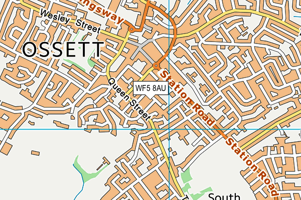 WF5 8AU map - OS VectorMap District (Ordnance Survey)