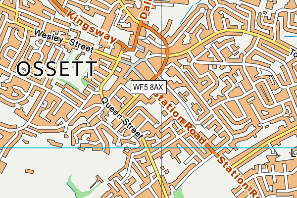 WF5 8AX map - OS VectorMap District (Ordnance Survey)