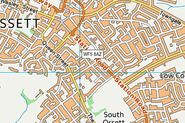 WF5 8AZ map - OS VectorMap District (Ordnance Survey)