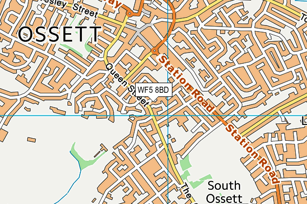 WF5 8BD map - OS VectorMap District (Ordnance Survey)