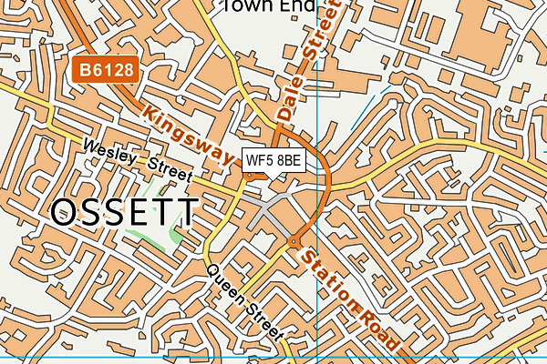 WF5 8BE map - OS VectorMap District (Ordnance Survey)