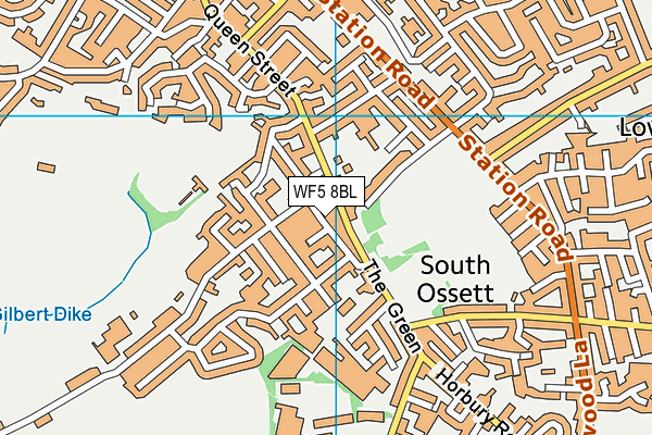 WF5 8BL map - OS VectorMap District (Ordnance Survey)