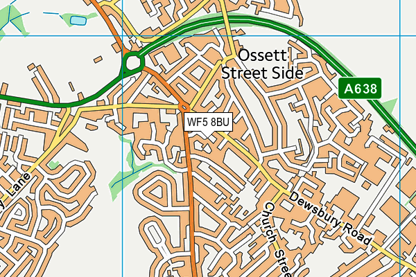 WF5 8BU map - OS VectorMap District (Ordnance Survey)