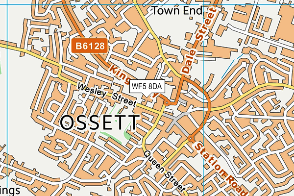 WF5 8DA map - OS VectorMap District (Ordnance Survey)