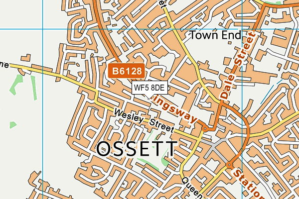 WF5 8DE map - OS VectorMap District (Ordnance Survey)