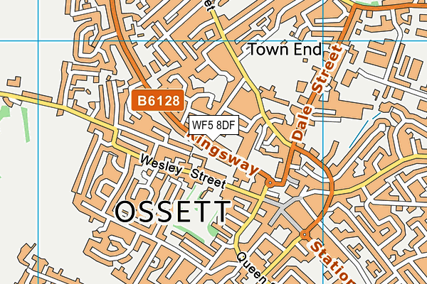 WF5 8DF map - OS VectorMap District (Ordnance Survey)